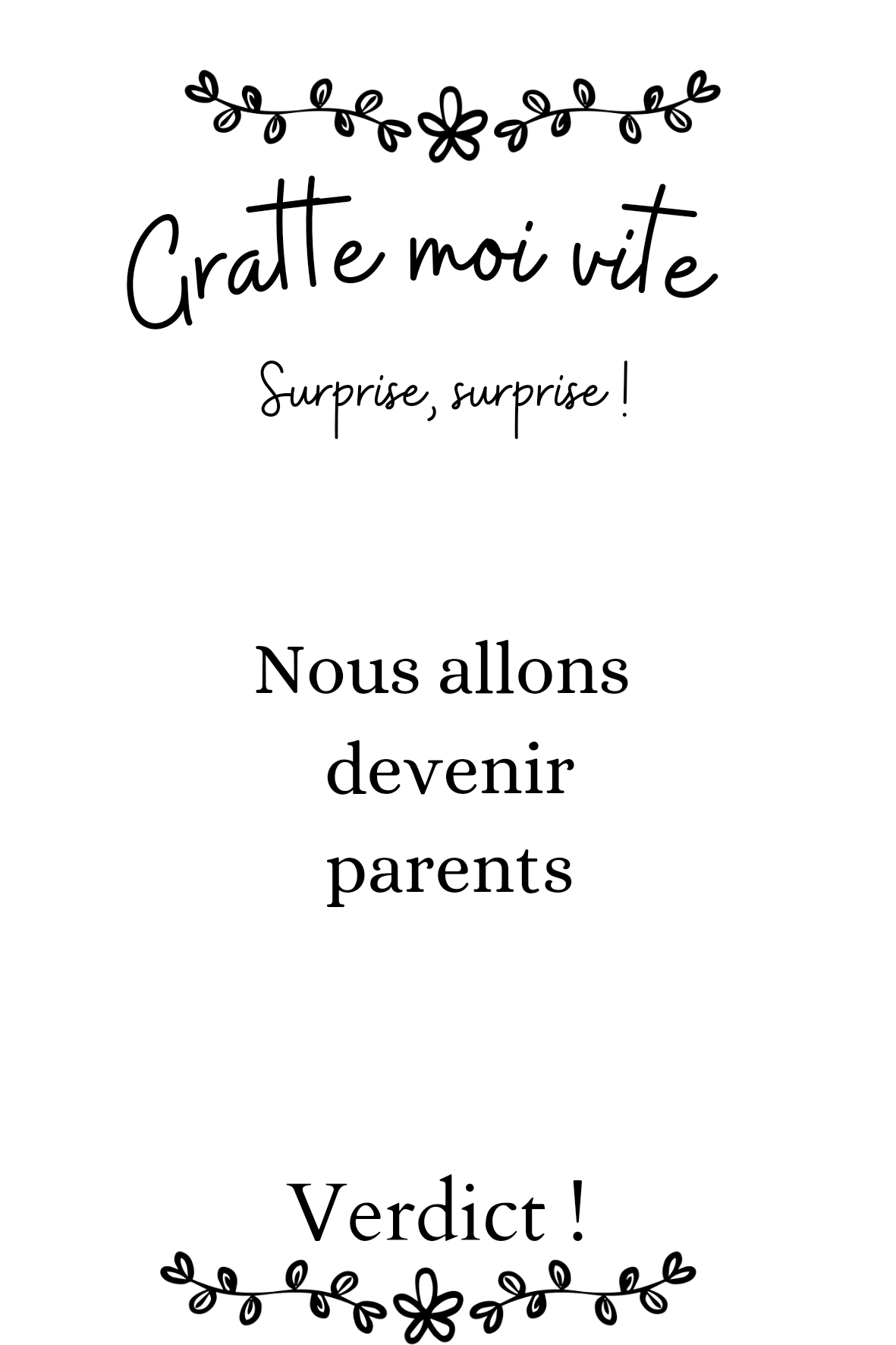 Carte à gratter surprise