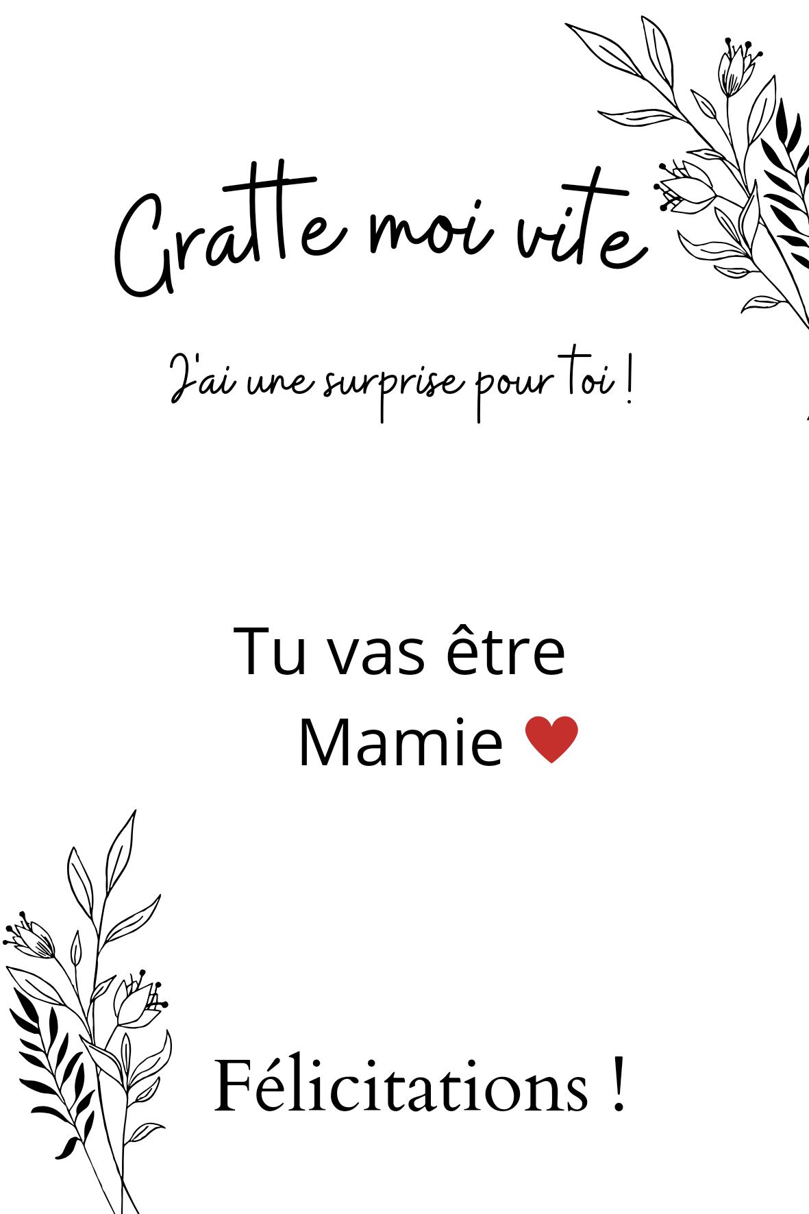 Carte à gratter surprise